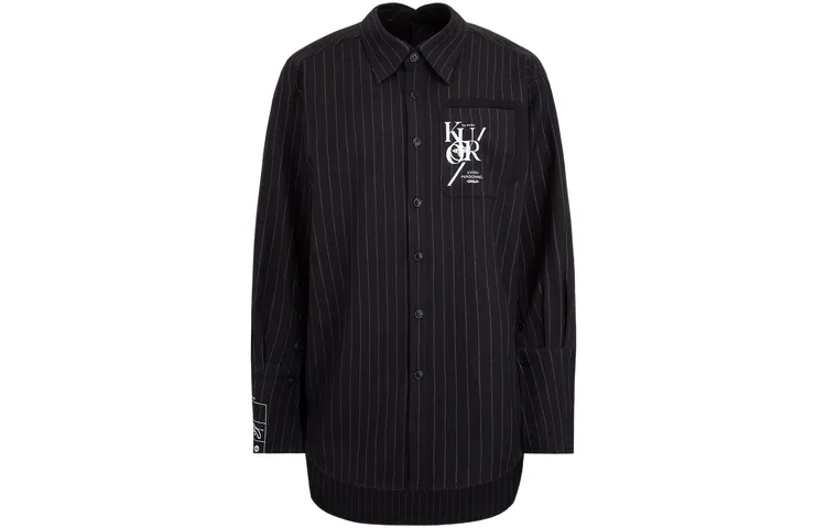 EVISU Shirts Women's Black Lapel Moderate Other