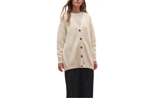 HERMES SS23 Cashmere Sweaters Women's White V Neck Moderate