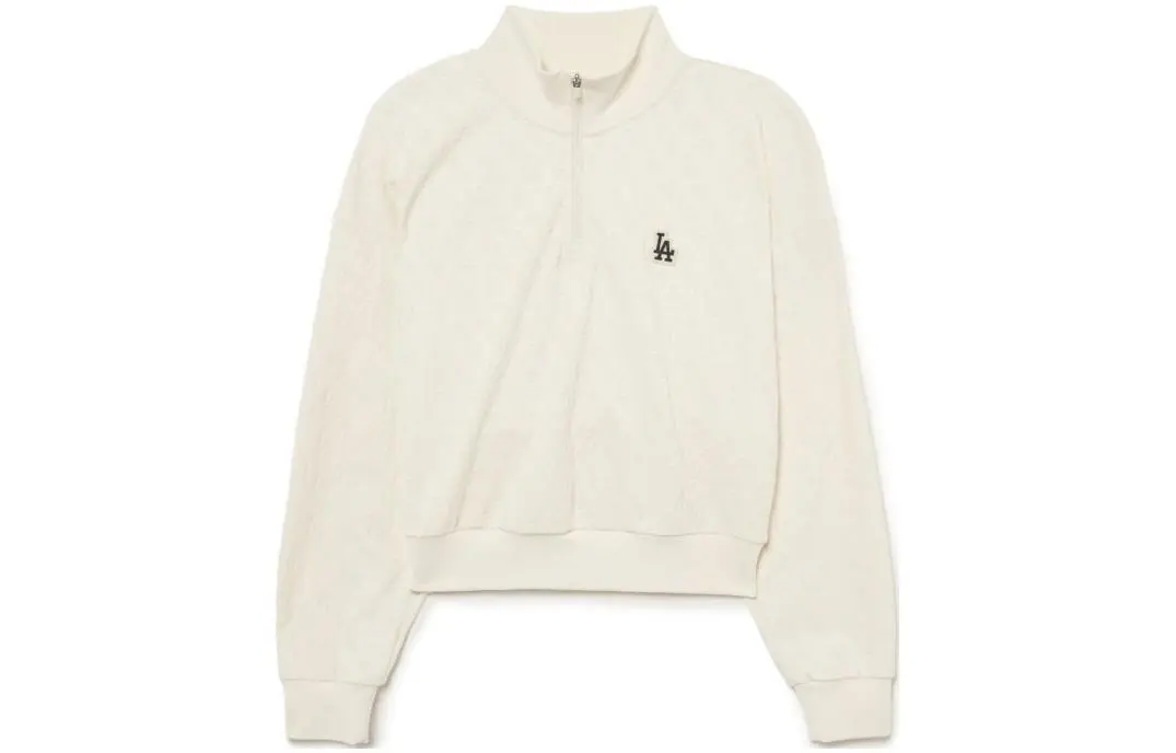 MLB Sweatshirts Women's White Stand Collar Moderate Straight Fit