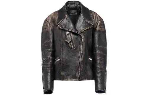 Prada faded leather biker jacket