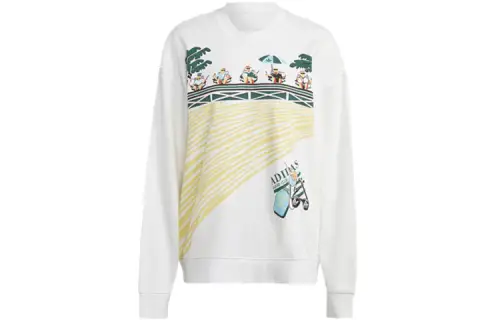 Adidas Originals Sweatshirts Women's White Crew Neck Moderate Regular