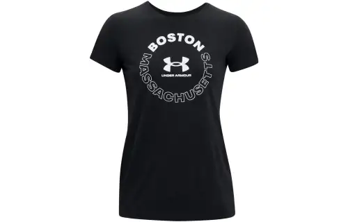 Under Armour T Shirts Women's Black Crew Neck Moderate Straight Fit