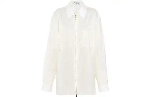 MIU MIU Shirts Women's Ivory White Lapel Moderate Other