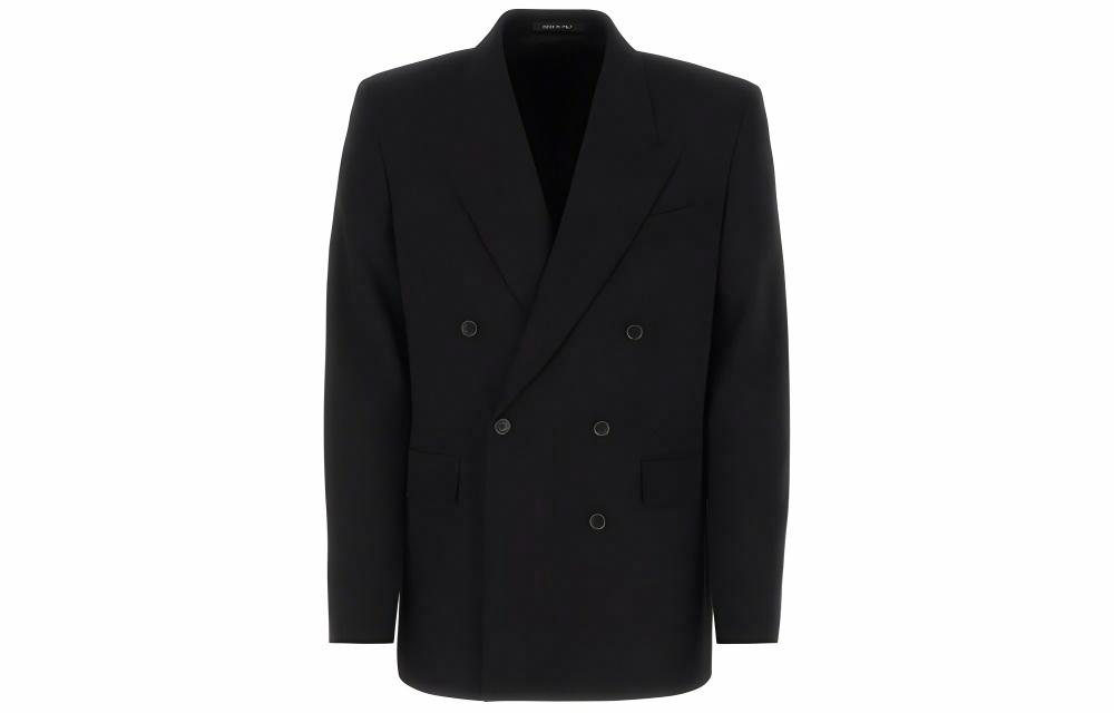 Мужской пиджак Balenciaga Double-Breasted Blazer SS23 (черный)