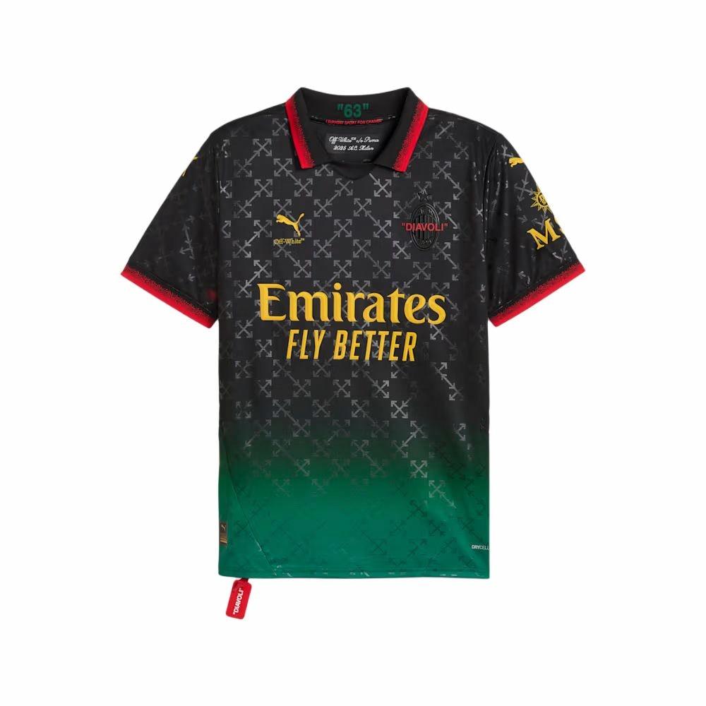 Мужская футболка PUMA x AC MILAN x Off-White (черно-зеленая)