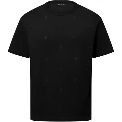 LOUIS VUITTON Lv Blason Embroidered Short Sleeved Crewneck