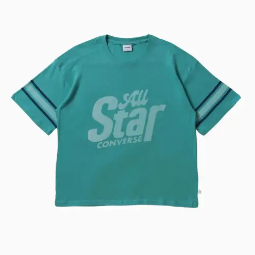Converse T Shirts Unisex Green Crew Neck Moderate