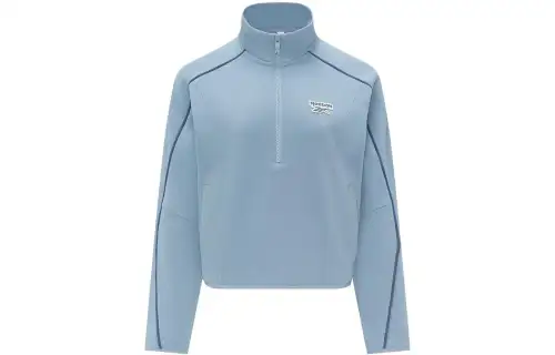 Reebok Sweatshirts Women's Light Blue Stand Collar Moderate Regular