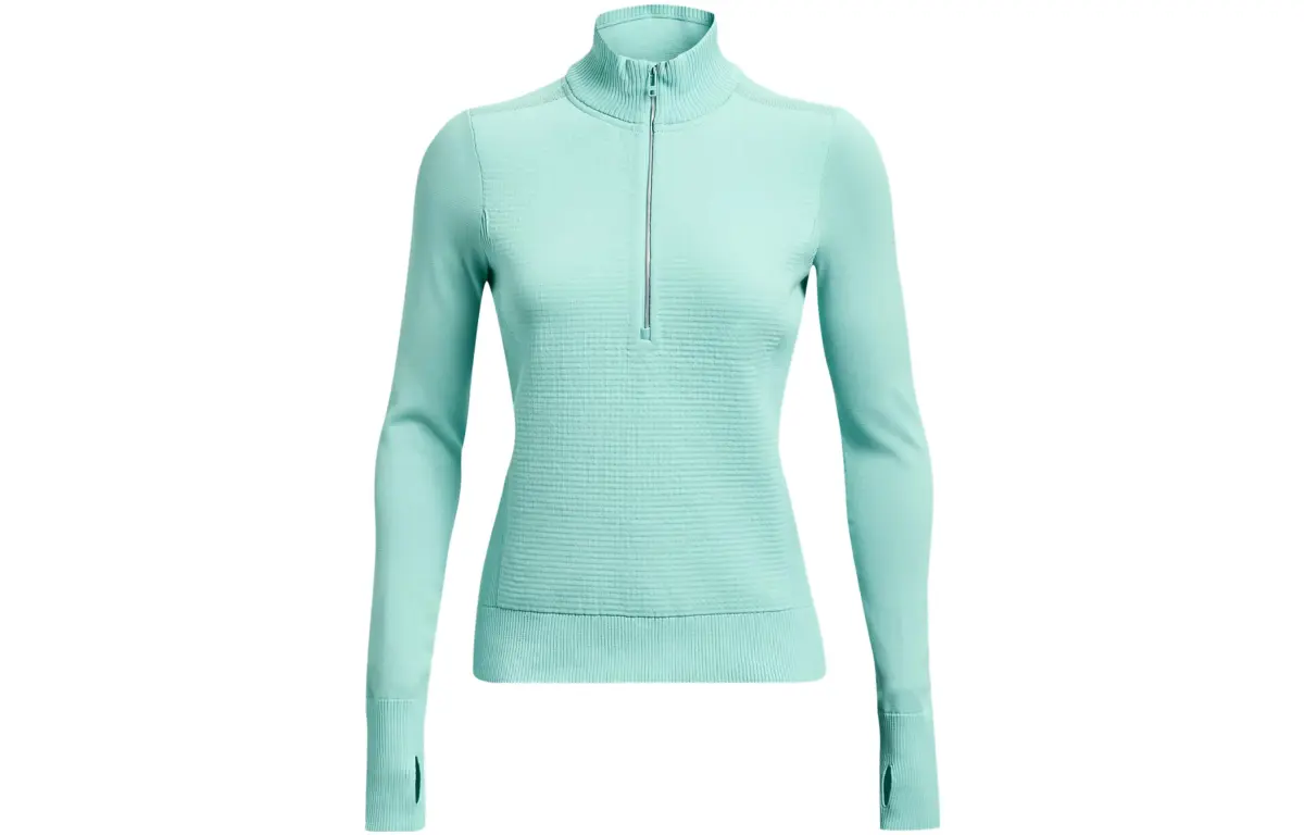 Under Armour IntelliKnit Knitwear Women's Nouveau Green Turquoise Stand Collar Moderate Other