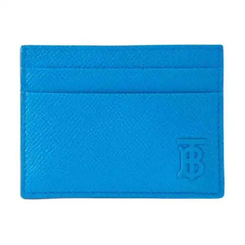 Burberry Calfskin Card Holder Men's Vivid Blue