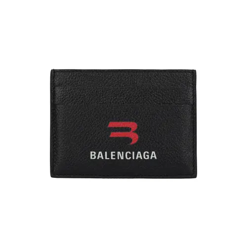 Balenciaga Cash Grained Calfskin Card Holder Men's Black