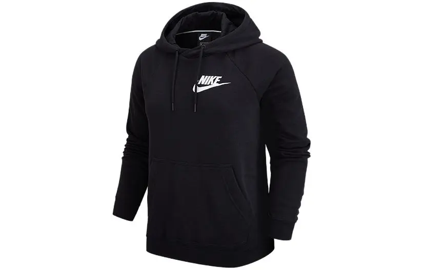 Nike Sweatshirts Women's Black/Black/(White) Hooded Moderate Straight Fit