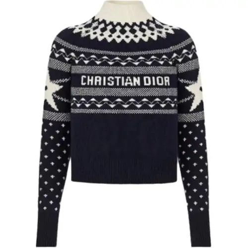 DIOR SS21 Cashmere Sweater Women's Dark Blue