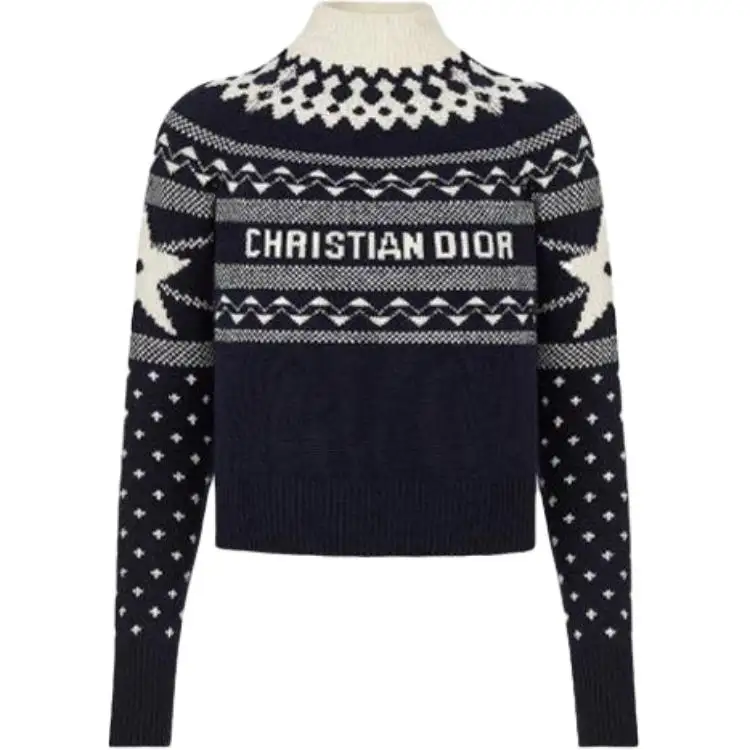 DIOR SS21 Cashmere Sweater Women's Dark Blue