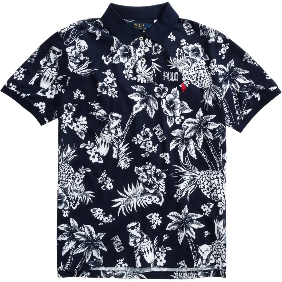 Polo Ralph Lauren Polo Bear Polo Shirt Custom Slim Fit Men's Marine Blue