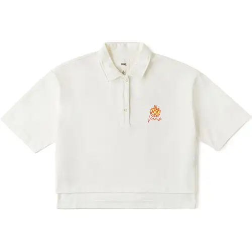Vans Polo Shirts Women's Ecru Polo Collar Moderate Straight Fit