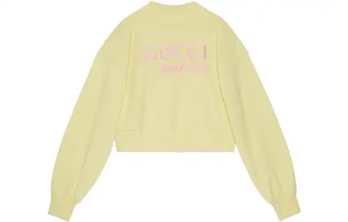 GUCCI Sweatshirts Women's Yellow Crew Neck Moderate Regular