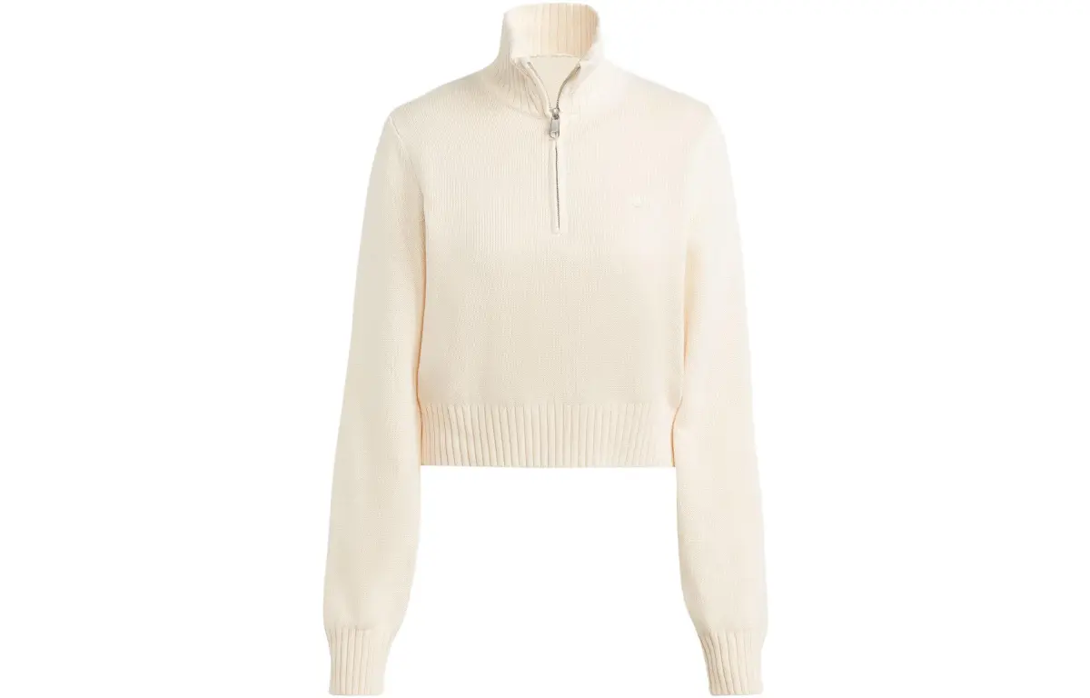 Adidas Originals Premium Essentials Half Zip Knitwear Women's Wonder White