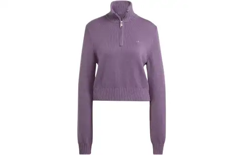 Adidas Originals Premium Essentials Half Zip Knitwear Women's Dark Gray Violet