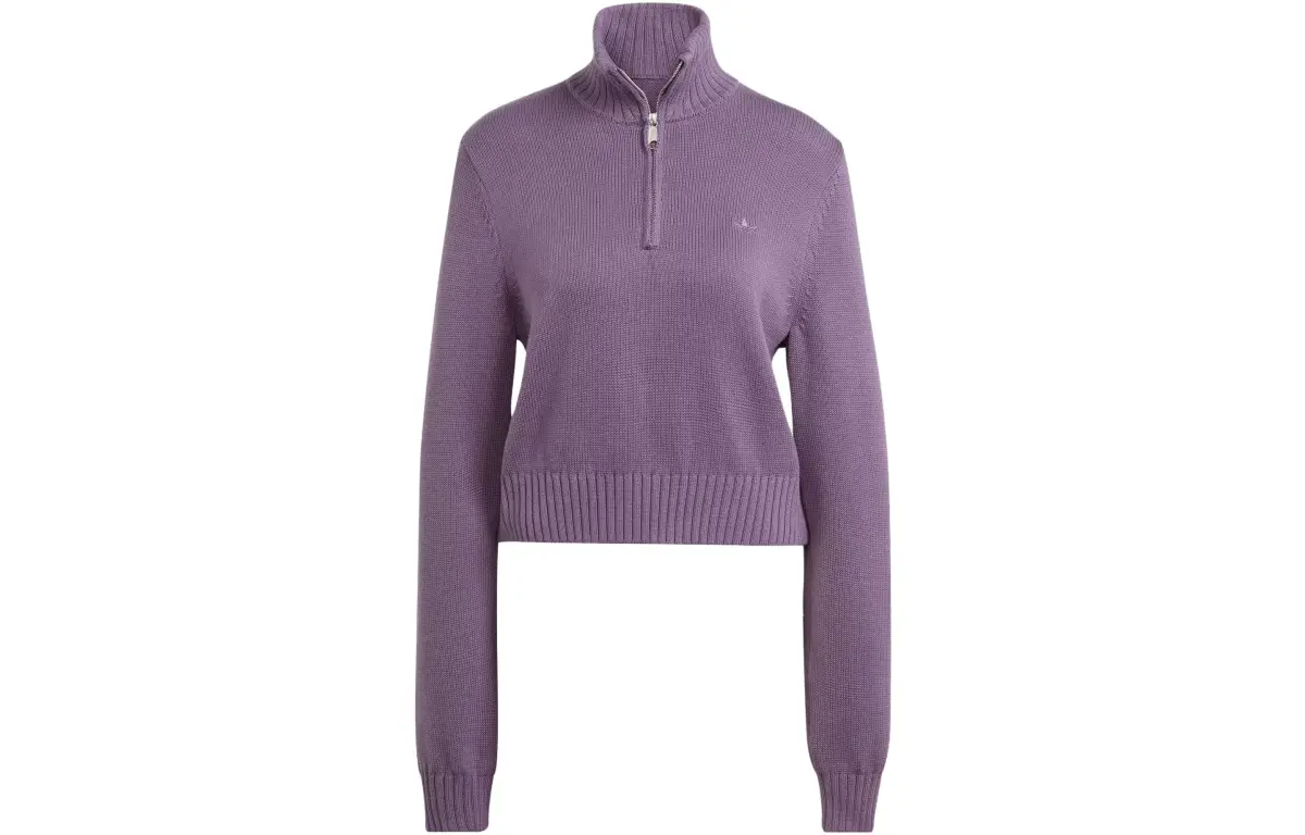 Adidas Originals Premium Essentials Half Zip Knitwear Women's Dark Gray Violet