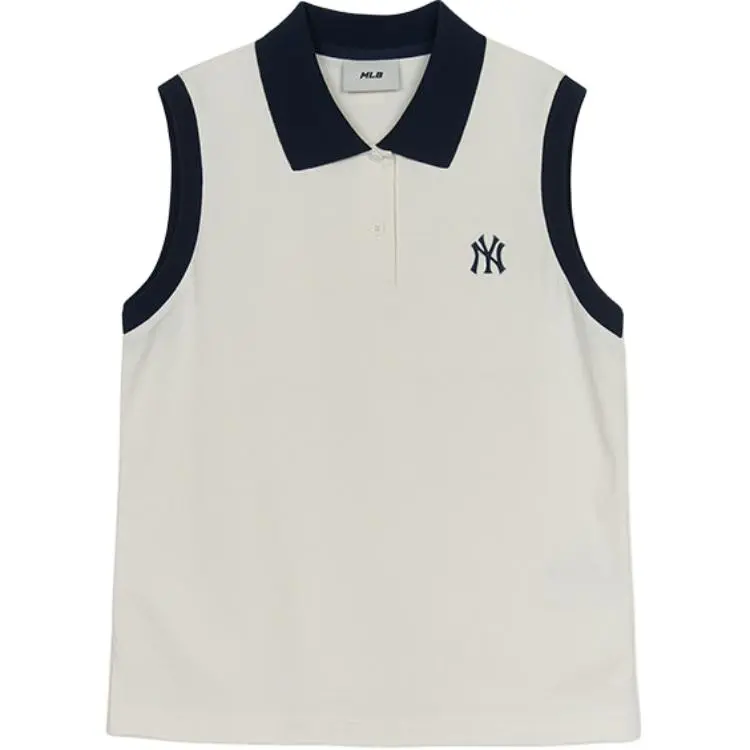MLB New York Yankees SS25 Polo Shirt Women's Ivory