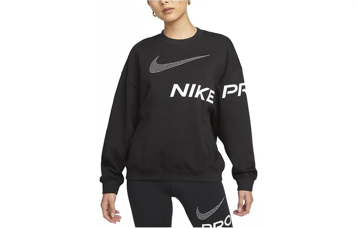 Nike Sweatshirts Women's Black Crew Neck Moderate Regular