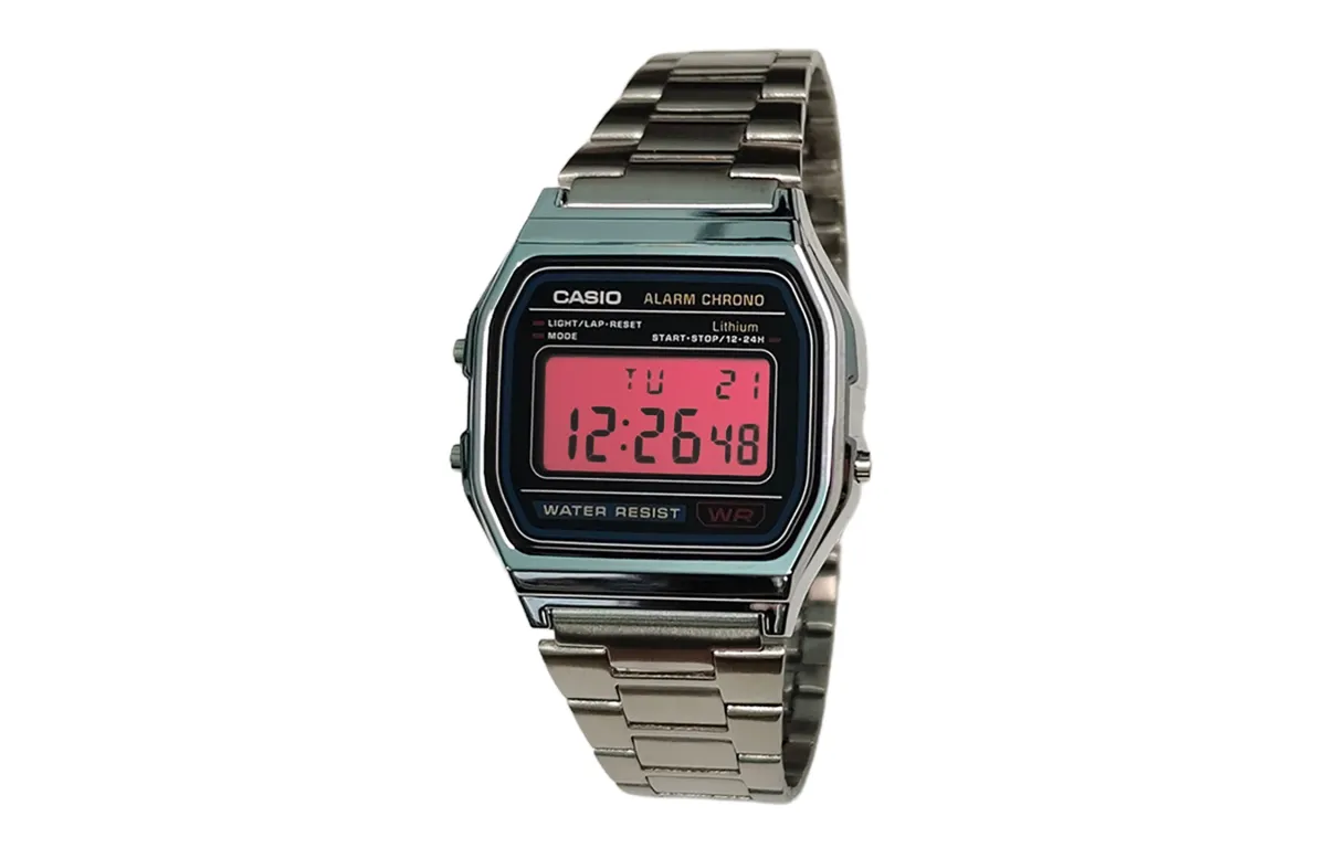 CASIO Custom Collection Quartz Movement Stainless Steel Strap Watch Unisex Black Dial
