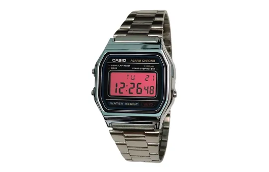 CASIO Custom Collection Quartz Movement Stainless Steel Strap Watch Unisex Black Dial