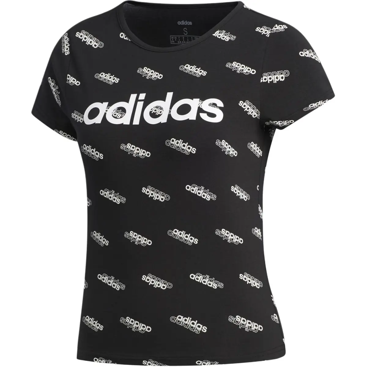 Adidas T-Shirts Women's Black Crew Neck Thin Straight Fit