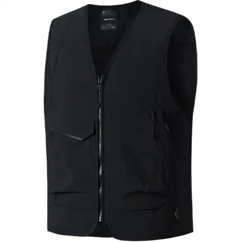 ANTA Vests Unisex Black Collarless Thin Workwear