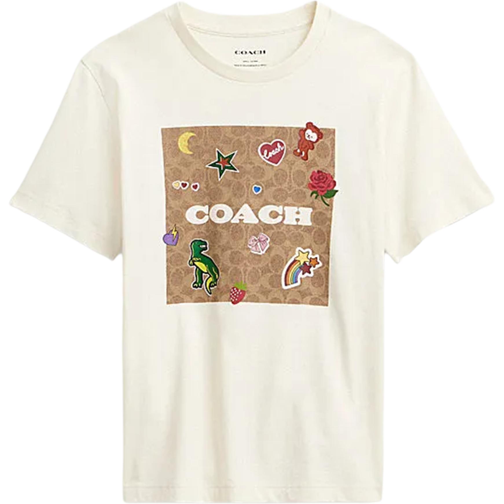 Женская футболка COACH COACH Logo SS24T (кремовая)