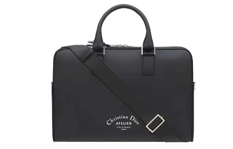DIOR Calfskin Briefcase, Handbag, Crossbody Bag Men's Black
