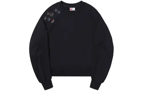 Li Ning Sweatshirts Women's Black Crew Neck Moderate Regular