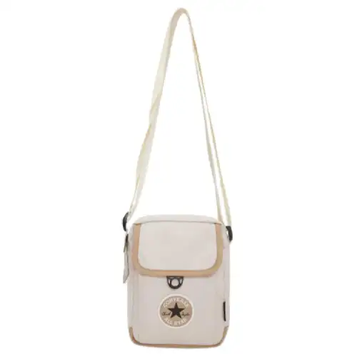 Converse Foldable white one-shoulder bag with zipper for men and women, polyester, for beloved