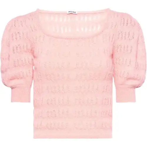 MIU MIU SS22 Crop Top Women's Pink