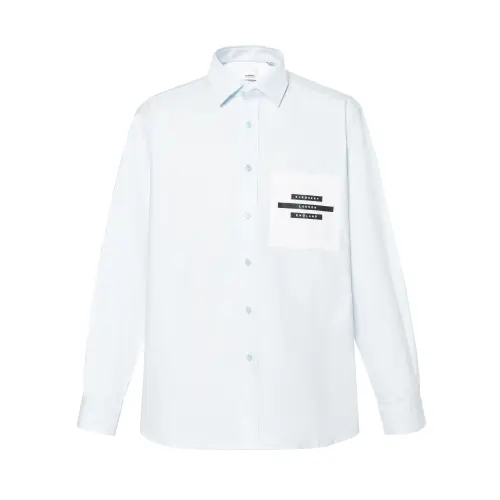 Burberry Shirts Men's Sky Blue Pointed Collar Moderate Other