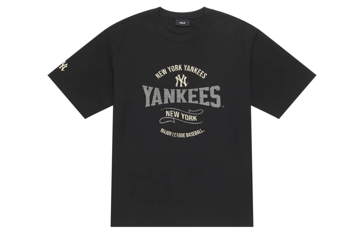 MLB Preppy Style Collection New York Yankees SS25 T Shirt Unisex Black