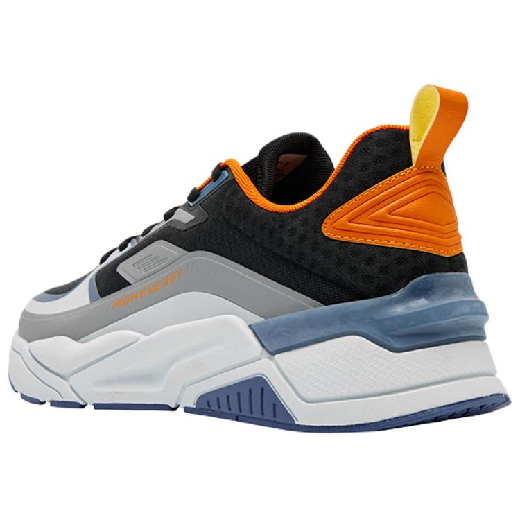 QIAODAN Cushioning Lightweight Low top Casual Training Running Shoes Men’s Black Silver Orange