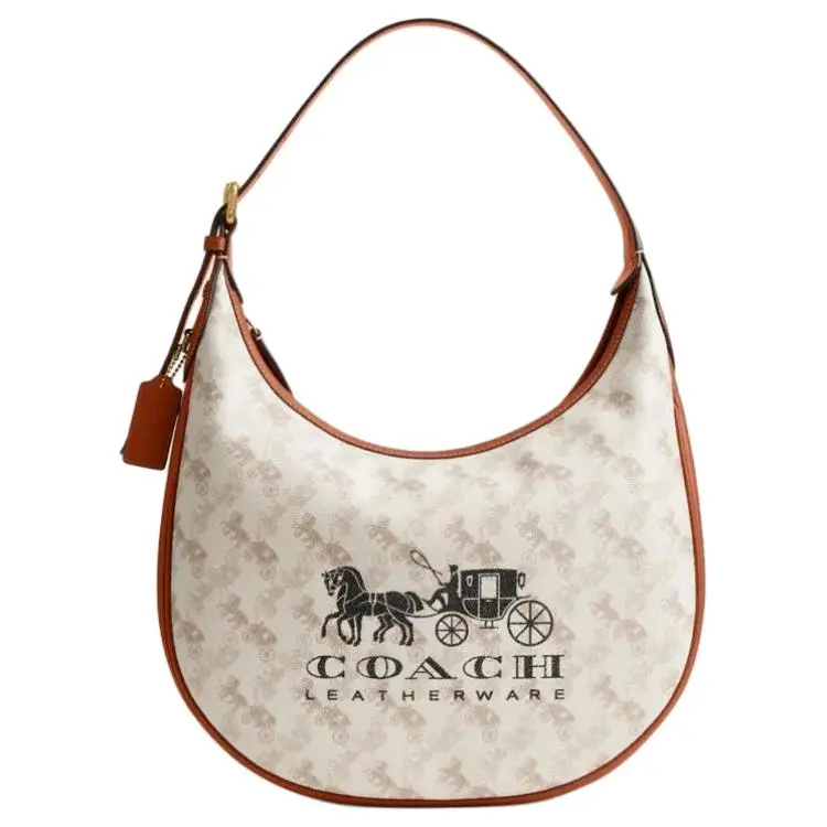 COACH Ace Artificial Leather With Cow Leather Crescent Bag, Portable Crossbody Bag, Shoulder Bag Large Women's