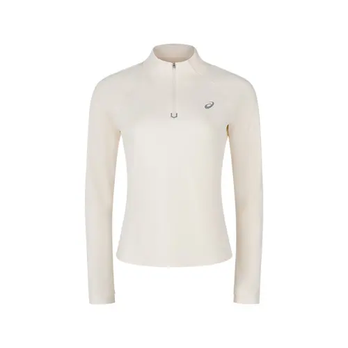 ASICS T Shirts Women's Ecru Stand Collar Moderate Other