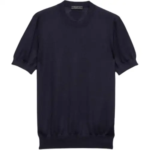 PRADA FW25 Cashmere Sweater Men's Marine Blue