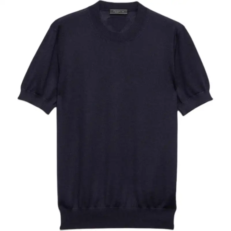 PRADA FW25 Cashmere Sweater Men's Marine Blue
