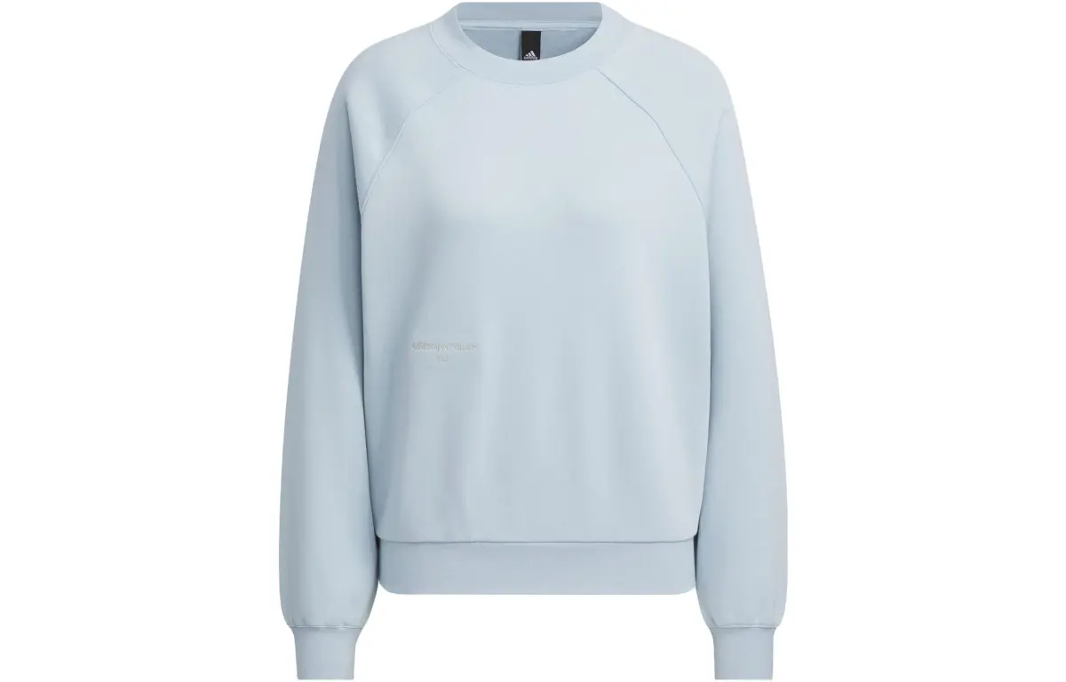 Adidas Small Logo Fleece Crew Sweatshirt Solid Color Fleece Lined Athleisure Crew Neck Long Sleeved Sweatshirt Women's