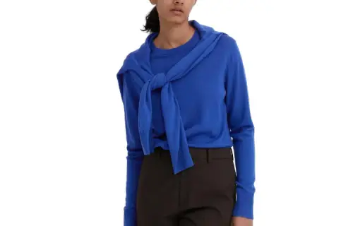 UNIQLO Knitwear Women's Sea Blue Crew Neck Moderate Base Layer