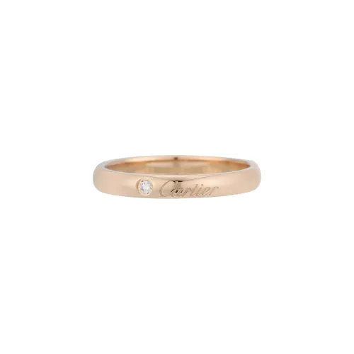 CARTIER C DE CARTIER 18K Gold Diamond Rings Unisex Rose Gold