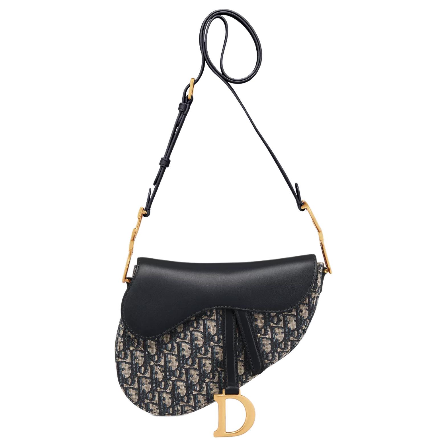 Женская сумка Dior Soft Saddle Oblique (синяя)
