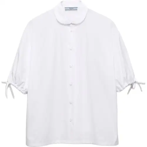 PRADA Shirts Women's White Lapel Moderate