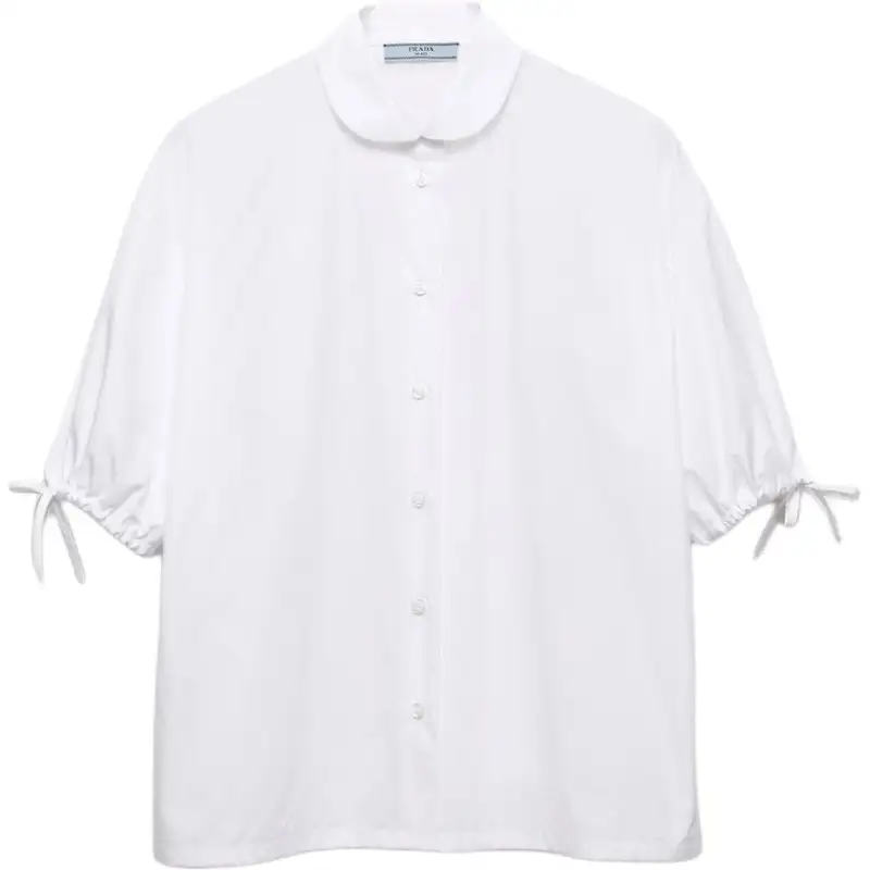 PRADA Shirts Women's White Lapel Moderate