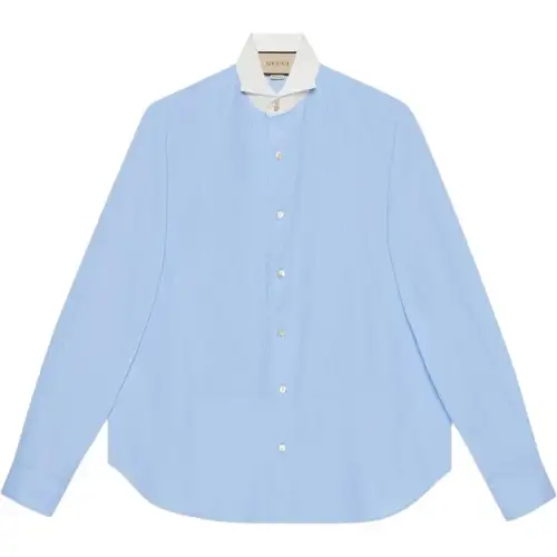 GUCCI Shirts Men's Blue Moderate