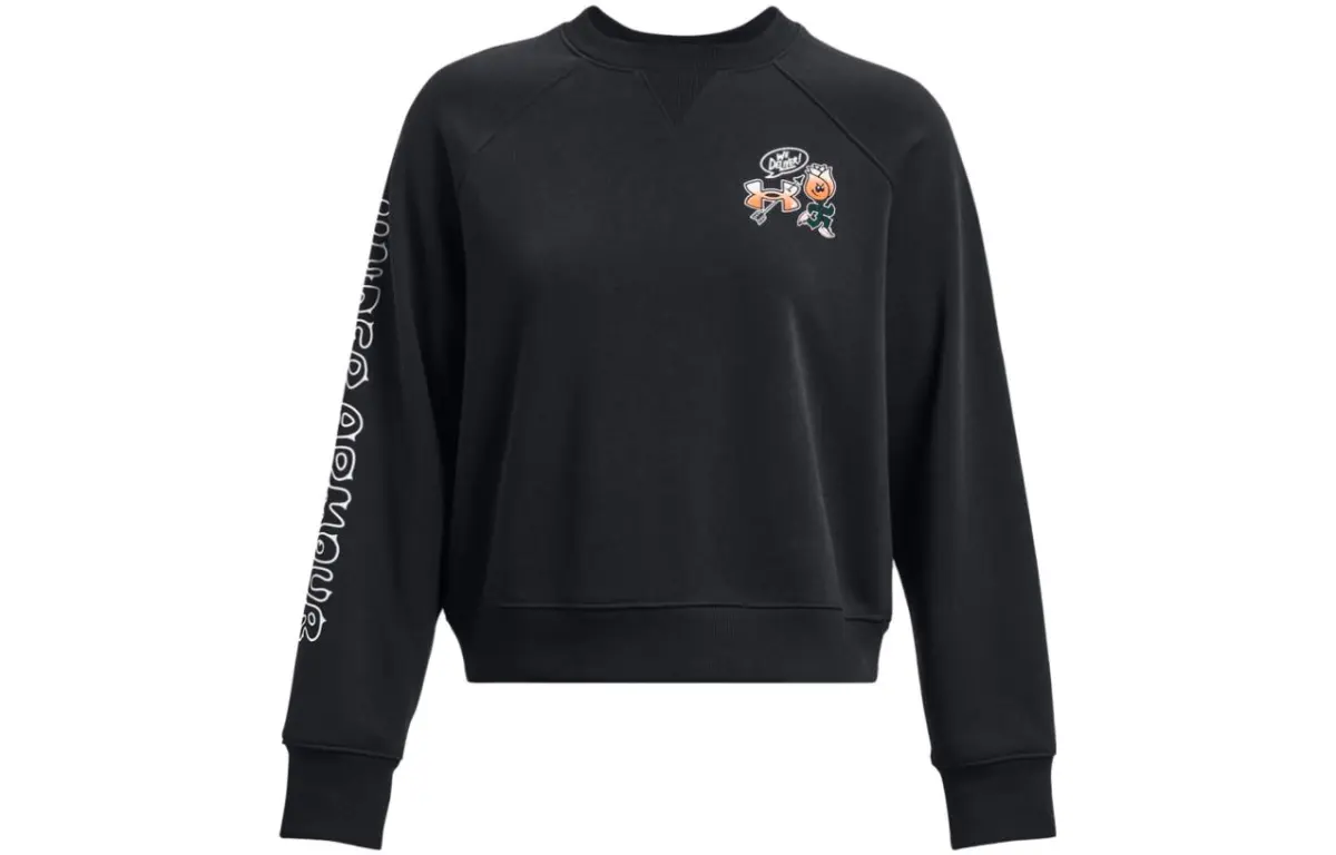 Under Armour Sweatshirts Women's Black Crew Neck Moderate Regular